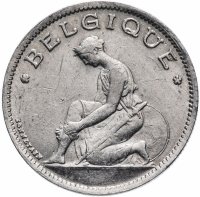 Купить Бельгия 1 франк 1922-1934 французская версия (Belgique), случайная дата