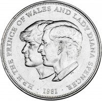 купить Великобритания 25 пенсов (pence) 1981 "Свадьба принца Чарльза и леди Дианы"