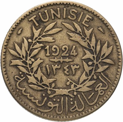 купить Тунис 2 франка (francs) 1924