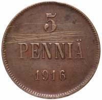 Купить 5 пенни (pennia) 1916