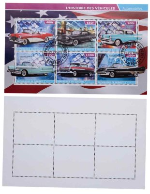 купить Джибути марки квартблок "Автомобили. Машины. Ретро" 400, 650, 900, 1000, 1200, 1350 франков 2015