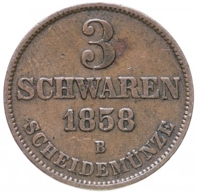 купить Германия, Ольденбург 3 шварена (schwaren) 1858