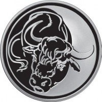 купить 3 рубля 2009 ММД Proof "Лунный календарь - год быка"