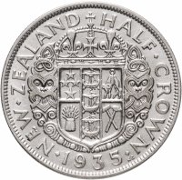 купить Новая Зеландия 1/2 кроны (half crown) 1935
