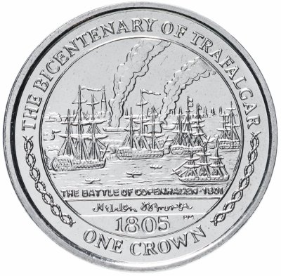 купить Остров Мэн 1 крона (crown) 2005 200 лет Трафальгарскому сражению. Битва при Копенгагене