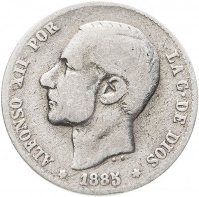 купить Испания, 1 песета (peseta) 1885