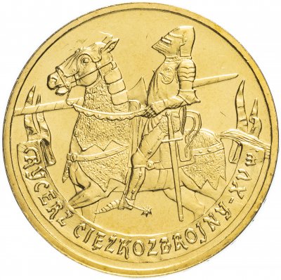 купить Польша 2 злотых 2007 "История польской кавалерии-Рыцарь 15 века"