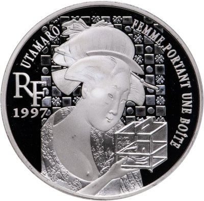 купить Франция 10 франков 1,5 евро 1997 "Китагава Утамаро"