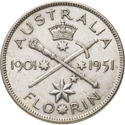 купить Австралия 2 шиллинга (florin, shillings) 1951 50 лет Федерации