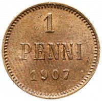 Купить 1 пенни (penni) 1907, монета для Финляндии