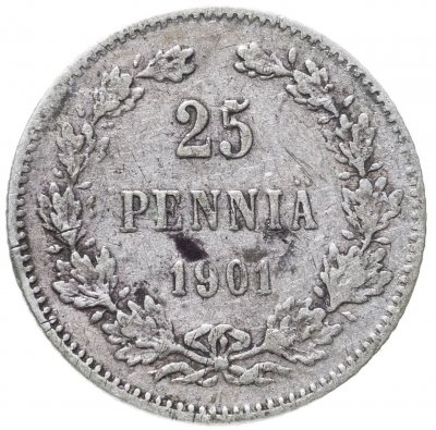 купить 25 пенни 1901 L, монета для Финляндии
