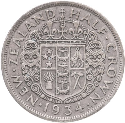 купить Новая Зеландия 1/2 кроны (crown) 1934