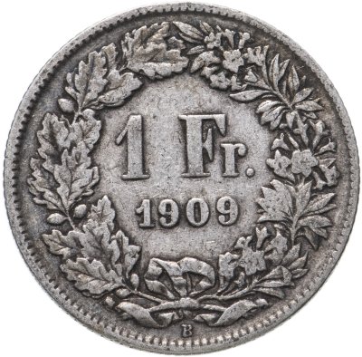 купить Швейцария 1 франк (franc) 1909