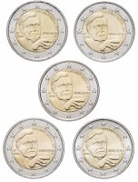Купить Германия полный комплект 2 евро 2018 "Гельмут Шмидт" дворы A, D, F, G, J