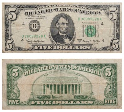 купить США 5 долларов 1963А года (Pick 444b) D-Кливленд