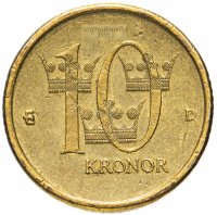 Купить Швеция 10 крон 1991-2000, случайная дата