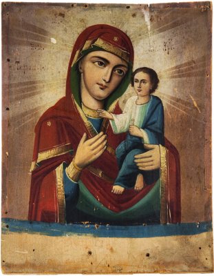 купить Икона Божией Матери "Тихвинская", дерево, Российская Империя, 1880-1890 гг.