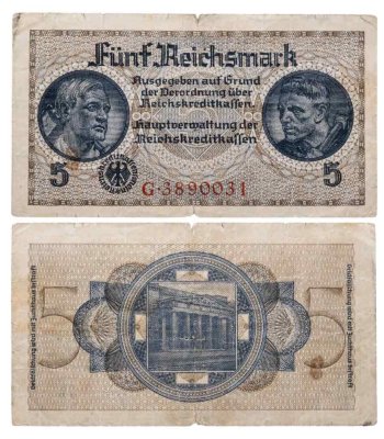 купить Германия 5 марок 1939-1945