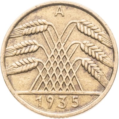 купить Германия 10 рейхспфеннигов (reichspfennig) 1935 A знак монетного двора "A" — Берлин