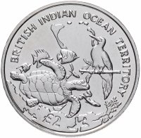 Купить Британская территория Индийского океана 2 фунта 2016 года Фауна