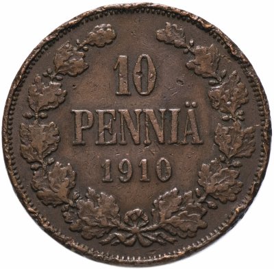 купить 10 пенни 1910, монета для Финляндии