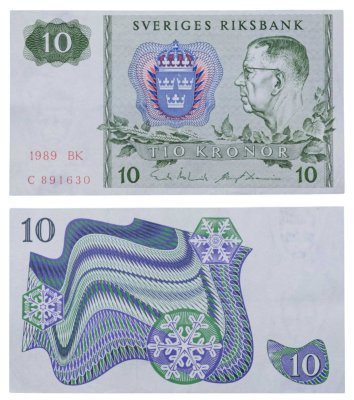 купить Швеция 10 крон 1989