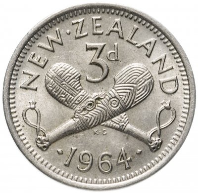 купить Новая Зеландия 3 пенса (pence) 1964