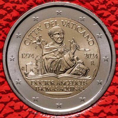 купить Ватикан 2 евро (euro) 2024 "750 лет со дня смерти Фомы Аквинского" в буклете