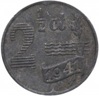 Купить Нидерланды 2 1/2 цента (cent) 1941