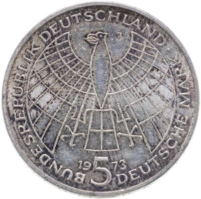 купить Германия (ФРГ) 5 марок 1973 "500 лет со дня рождения Николая Коперника"