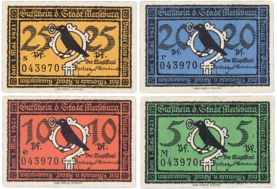 купить Германия (Саксония: Мерзебург) набор из 4-х нотгельдов 1921
