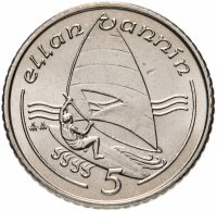 Купить Остров Мэн 5 пенсов (pence) 1990