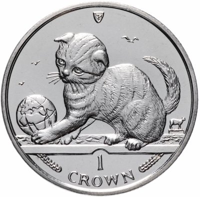 купить Остров Мэн 1 крона (crown) 2000 "Кошки - Шотландская вислоухая кошка"