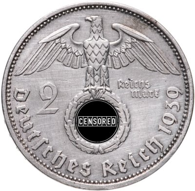купить Третий рейх 2 рейхсмарки (reichsmark) 1939