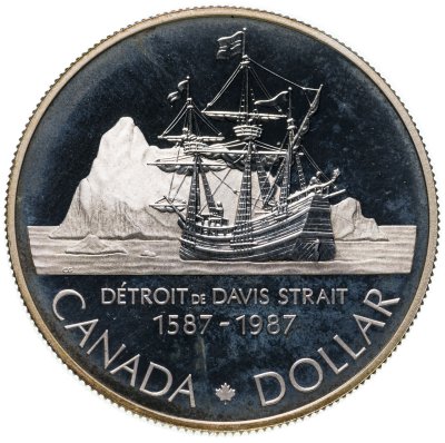 купить Канада 1 доллар (dollar) 1987 "400 лет открытию пролива Дейвиса"