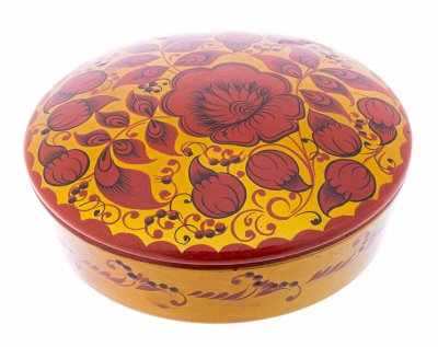 купить Шкатулка лаковая круглой формы, папье-маше, роспись, СССР, 1960-1980 гг.