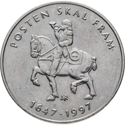 купить Норвегия 5 крон 1997 "350 лет Норвежской почтовой службе"