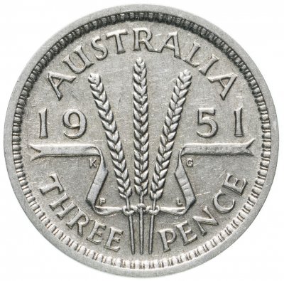 купить Австралия 3 пенса (pence) 1951