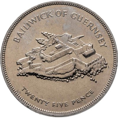 купить Гернси 25 пенсов (pence) 1977 "25 лет правления Королевы Елизаветы II"