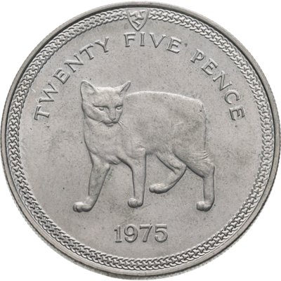 купить Остров Мэн 25 пенсов (pence) 1975 Мэнкс (мэнская бесхвостая кошка)