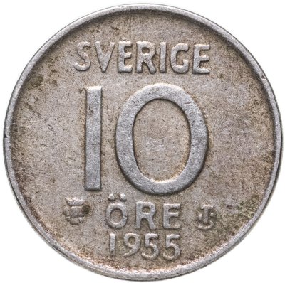 купить Швеция 10 эре (ore) 1955