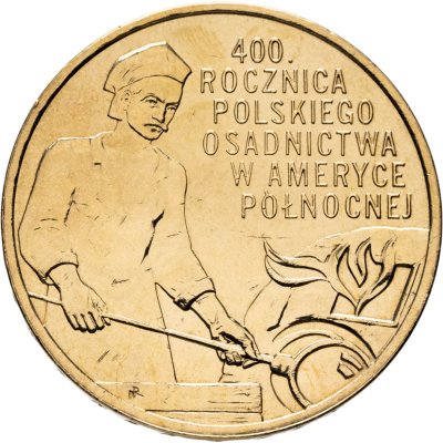 купить Польша 2 злотых 2008 "400 лет польским поселениям в Северной Америке"