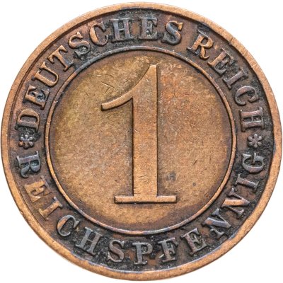 купить Германия 1 рейхспфенниг (reichspfennig) 1928 A знак монетного двора "A" — Берлин