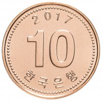 Купить Южная Корея 10 вон 2017