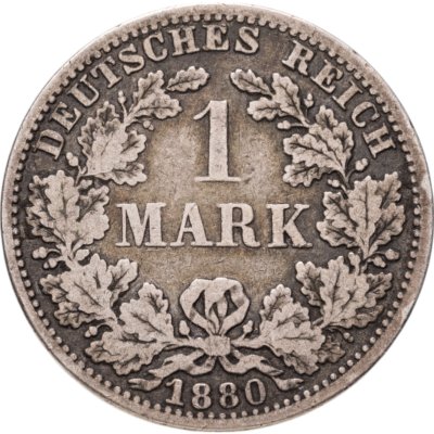 купить Германия 1 марка (mark) 1880 A знак монетного двора: "A" - Берлин