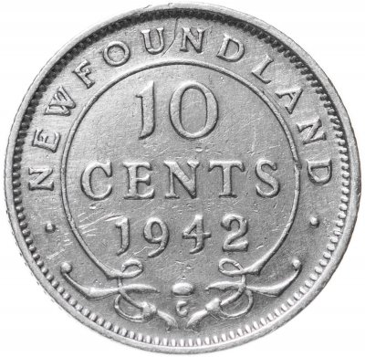 купить Ньюфаундленд 10 центов (cents) 1942