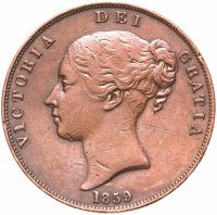 купить Великобритания 1 пенни (penny) 1859