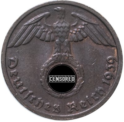 купить Германия, Третий рейх 1 рейхспфенниг (reichspfennig) 1939, знак монетного двора "D" - Мюнхен