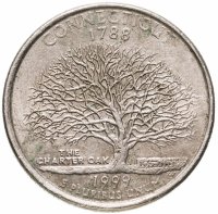 купить США 1/4 доллара (квотер, 25 центов) 1999 "Штат Коннектикут"