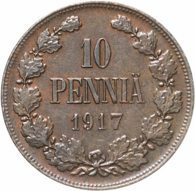 купить 10 пенни (pennia) 1917 с гербовым орлом